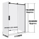 1170*870*1950mm 3 Sides Black Frameless Sliding Door Rectangle Shower Box